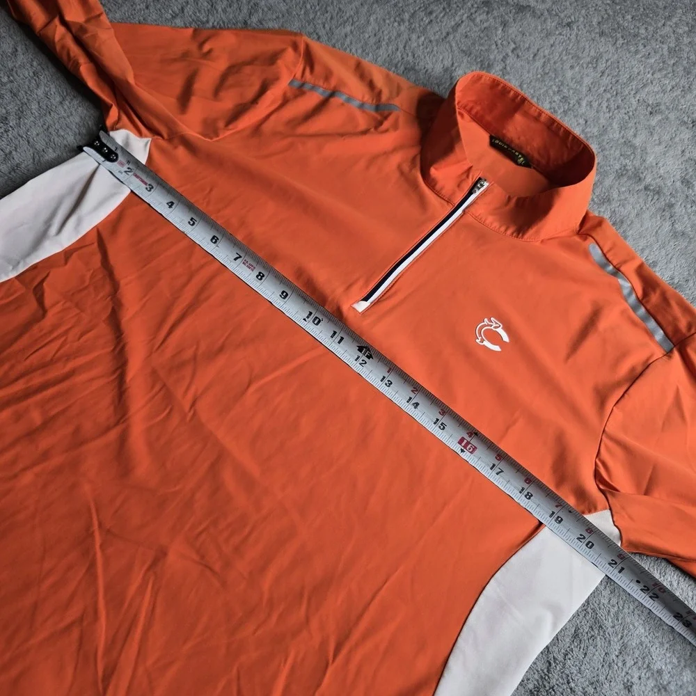 Louis Castel Pullover Shirt Mens Size 105 Orange Long Sleeve 1/4 Zip Golf